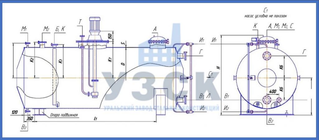 Чертеж емкости ГКК в Рязани